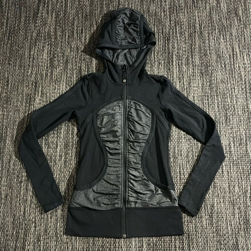 Lululemon Pure Balance Full Zip Jacket Black Grey Size 4